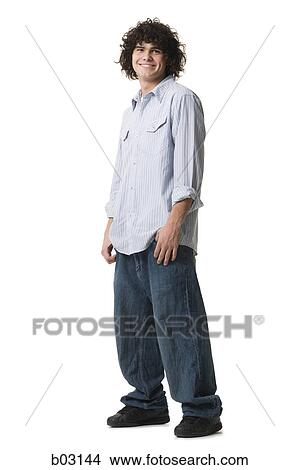 Picture - Side view of a teenage boy smiling. Fotosearch