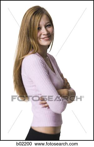 Portrait of a young woman smiling View Large Photo Image Stock Image - Portrait of a young woman smiling. Fotosearch