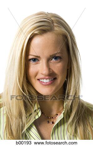 Portrait of a young woman smiling View Large Photo Image Stock Image - Portrait of a young woman smiling. Fotosearch
