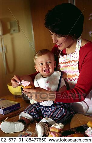 Baby, Mother, Kitchen, Home, Happy, Smiling, Toddler View Large Photo Image Stock Image - Baby, Mother, Kitchen, Home, Happy, Smiling, Toddler. Fotosearch