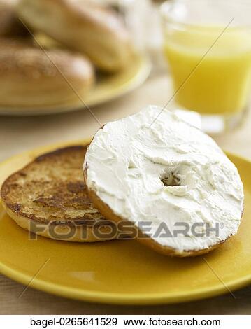 Bagel, Toasted, Fresh, Breakfast, Food, Cream Cheese View Large Photo Image Stock Photo - Bagel, Toasted, Fresh, Breakfast, Food, Cream Cheese. Fotosearch