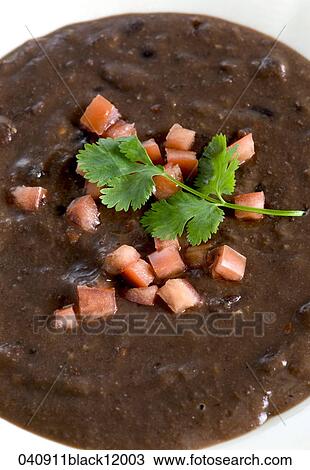 Black Bean Soup, Still Life, Food, Tomato, Garnish, Basil View Large Photo Image Stock Image - Black Bean Soup, Still Life, Food, Tomato, Garnish, Basil. Fotosearch