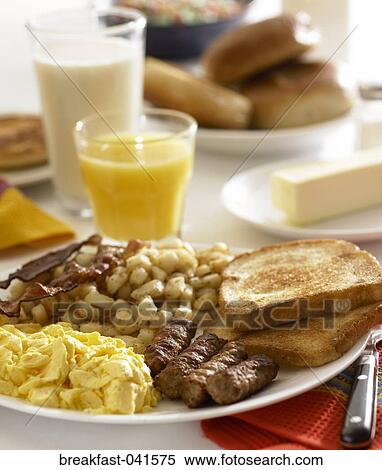 Breakfast, Eggs, Scrambled, Hash Browns, Sausage, Toast View Large Photo Image Stock Photography - Breakfast, Eggs, Scrambled, Hash Browns, Sausage, Toast. Fotosearch