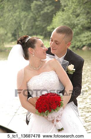 Bridal, Bride, Groom, Romantic, Wedding, Outside, Holding View Large Photo Image Stock Photo - Bridal, Bride, Groom, Romantic, Wedding, Outside, Holding. Fotosearch