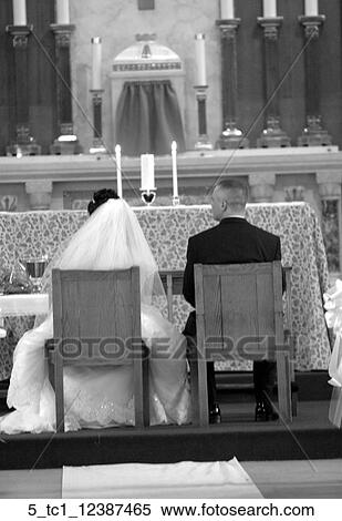 Stock Photography - Bridal, Bride, Groom, Romantic, Wedding, Ceremony, Church. Fotosearch
