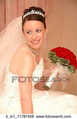 Bridal, Bride, Groom, Romantic, Tiara, Flowers, Bouquet View Large Photo Image Stock Photo - Bridal, Bride, Groom, Romantic, Tiara, Flowers, Bouquet. Fotosearch