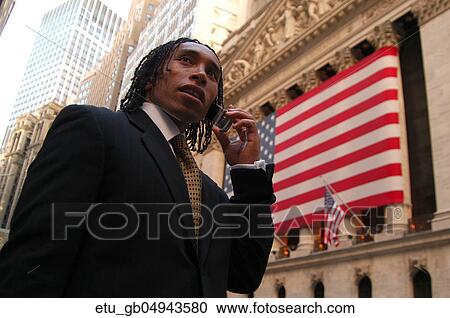 Business, Outside, African American, Suit, Work, Cell Phone View Large Photo Image Stock Image - Business, Outside, African American, Suit, Work, Cell Phone. Fotosearch
