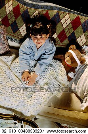 Child, Bedroom, Girl, Teddy Bear, Home, Blanket View Large Photo Image Stock Photo - Child, Bedroom, Girl, Teddy Bear, Home, Blanket. Fotosearch