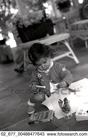 Child, Outside, Pensive, B/W, Playing, Crayon View Large Photo Image Stock Image - Child, Outside, Pensive, B/W, Playing, Crayon. Fotosearch