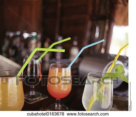 Cocktail, Glasses, Multicolored, Beverages, Straws View Large Photo Image Stock Photo - Cocktail, Glasses, Multicolored, Beverages, Straws. Fotosearch