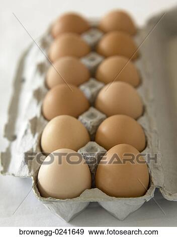 Eggs, Brown, Dozen, Fresh, Carton View Large Photo Image Stock Photo - Eggs, Brown, Dozen, Fresh, Carton. Fotosearch