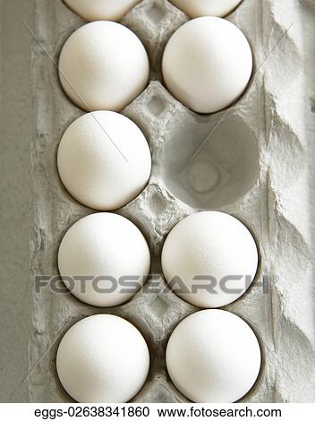 Eggs, White, Carton, One Egg Missing, Fresh View Large Photo Image Stock Image - Eggs, White, Carton, One Egg Missing, Fresh. Fotosearch