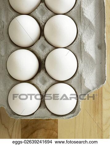 Eggs, White, Dozen, Fresh, Carton View Large Photo Image Picture - Eggs, White, Dozen, Fresh, Carton. Fotosearch