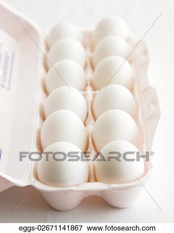 Eggs, White, Dozen, Fresh, Carton View Large Photo Image Stock Photo - Eggs, White, Dozen, Fresh, Carton. Fotosearch