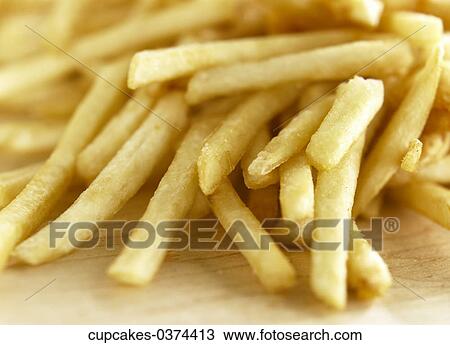 Stock Image - Fried, Potatos, Yellow, Fast Food, Greasy, Salt. Fotosearch