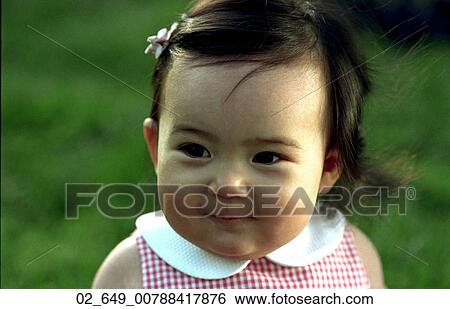 Happy, Baby, Spring, Asian, Ribbon, Bow, Hair View Large Photo Image Stock Photograph - Happy, Baby, Spring, Asian, Ribbon, Bow, Hair. Fotosearch