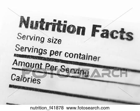 Label, Nutrition, Facts, Serving Size View Large Photo Image Stock Photo - Label, Nutrition, Facts, Serving Size. Fotosearch