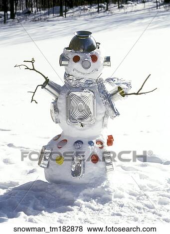 Outside, Snow, Winter, Snowy, Snowman, Branches View Large Photo Image Stock Photo - Outside, Snow, Winter, Snowy, Snowman, Branches. Fotosearch
