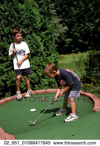 Playing, Child, Summer, Outside, Boys, Miniature, Golf View Large Photo Image Stock Photography - Playing, Child, Summer, Outside, Boys, Miniature, Golf. Fotosearch