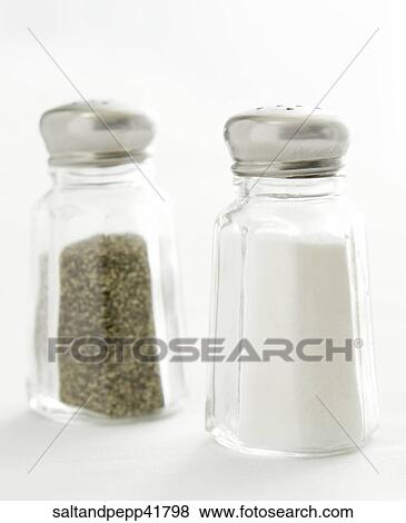 Stock Photo - Seasonings, Spices, Salt, Pepper, White, Black. Fotosearch