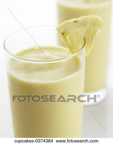 Picture - Smoothie, Glass, Yellow, Pineapple, Health Drink. Fotosearch