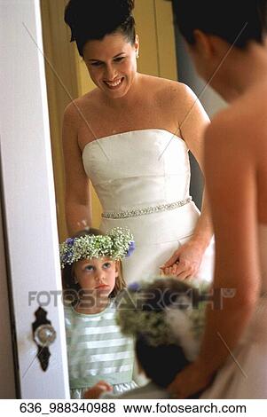 Stock Photo - Wedding, Child, Woman, Happy, Affectionate, Girl. Fotosearch