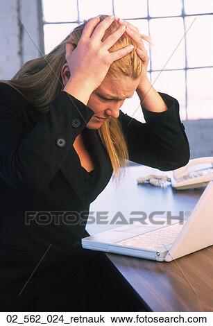 Woman, Anxious, Sad, Inside, Working, Stressed, Annoyed View Large Photo Image Stock Image - Woman, Anxious, Sad, Inside, Working, Stressed, Annoyed. Fotosearch