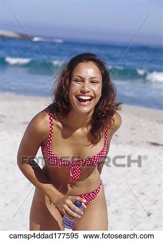 Woman, Outside, Beach, Laughing, Happy, Beauty, Summer View Large Photo Image Stock Photography - Woman, Outside, Beach, Laughing, Happy, Beauty, Summer. Fotosearch