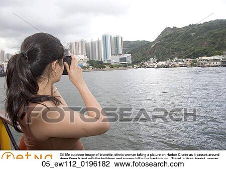 Woman, Tourist, Vacation, Cruise, Ferry, Picture, Skyline View Large Photo Image Stock Image - Woman, Tourist, Vacation, Cruise, Ferry, Picture, Skyline. Fotosearch