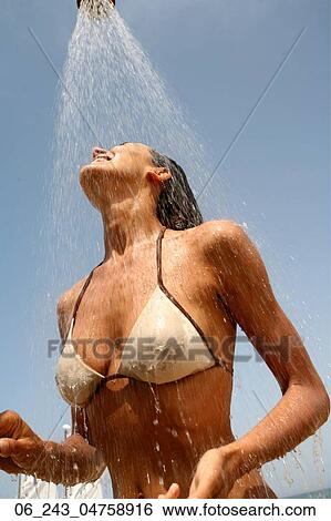 beach, brunette, front, view, hygiene, outside, place View Large Photo Image Stock Photograph - beach, brunette, front, view, hygiene, outside, place. Fotosearch