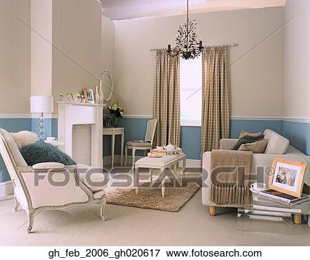 Stock Photo - beige, carpet, brown, rug, checked, brown, curtains. Fotosearch