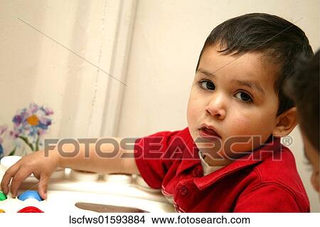Boy, 2-5, Playing, Color, child, Eye, Contact View Large Photo Image Picture - Boy, 2-5, Playing, Color, child, Eye, Contact. Fotosearch