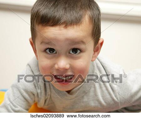 Stock Photo - Boy, Eye, Contact, Smiling, 2-5, Happy, Toddler. Fotosearch