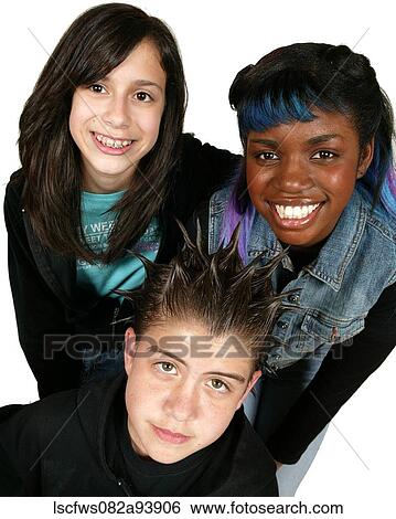 Boy, Girls, Eye, Contact, Smiling, Happy, Color View Large Photo Image Stock Photograph - Boy, Girls, Eye, Contact, Smiling, Happy, Color. Fotosearch