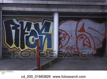 Stock Photograph - City, Urban, Graffiti, Letters, Lettering. Fotosearch