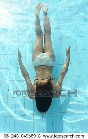 Stock Photo - dark, hair, outside, people, place, rear, view. Fotosearch