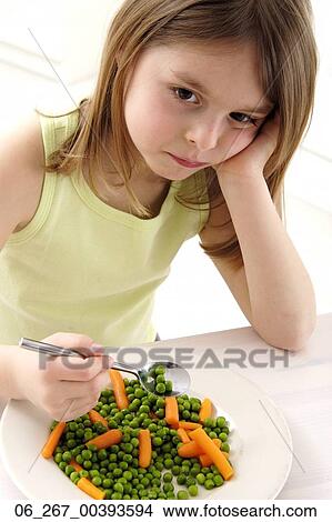 girl, plate, dinner, vegetables View Large Photo Image Picture - girl, plate, dinner, vegetables. Fotosearch