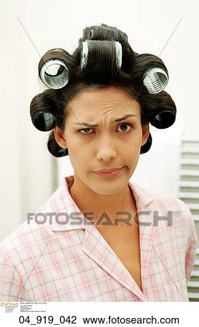 hair, rollers, frown View Large Photo Image Stock Image - hair, rollers, frown. Fotosearch