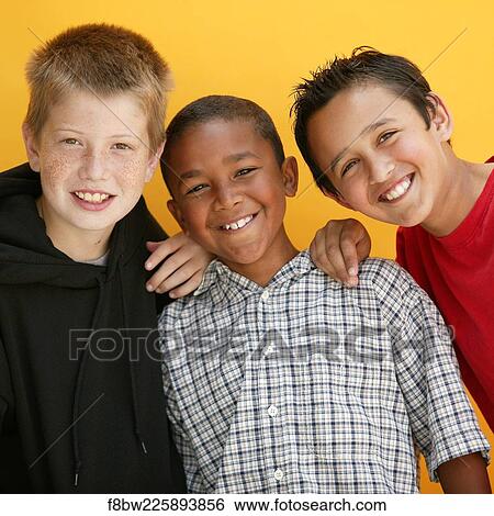 Stock Photograph - Happy, Plaid, Shirt, Eye, Contact, child. Fotosearch