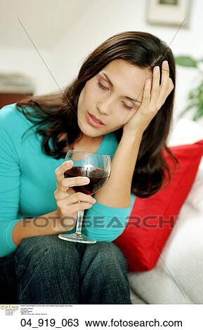 Stock Image - head, hand, headache, stress, hangover, drunk. Fotosearch