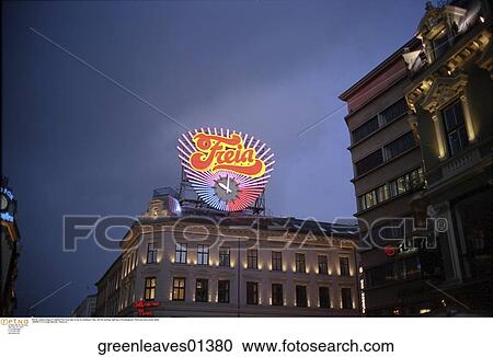 outdoor, lighted, Freia, clock View Large Photo Image Stock Image - outdoor, lighted, Freia, clock. Fotosearch