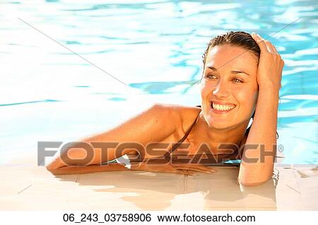 outside, season, summer, swimming, pool, wet, woman View Large Photo Image Stock Photograph - outside, season, summer, swimming, pool, wet, woman. Fotosearch