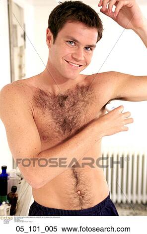 Stock Photography - shirt, off, hairy, chest, grooming, brown, hair. Fotosearch