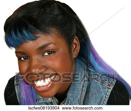 Smiling, Eye, Contact, Girl, Denim, Happy View Large Photo Image Picture - Smiling, Eye, Contact, Girl, Denim, Happy. Fotosearch