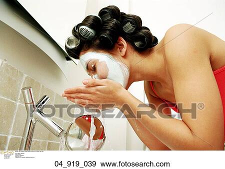washing, off, face, mask, sink, hair View Large Photo Image Stock Photo - washing, off, face, mask, sink, hair. Fotosearch