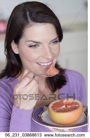 woman, grape fruit, eating View Large Photo Image Stock Image - woman, grape fruit, eating. Fotosearch