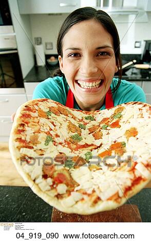 Woman, Smiling, Kitchen, Inside, Home, Happy, Food, Pizza View Large Photo Image Stock Image - Woman, Smiling, Kitchen, Inside, Home, Happy, Food, Pizza. Fotosearch