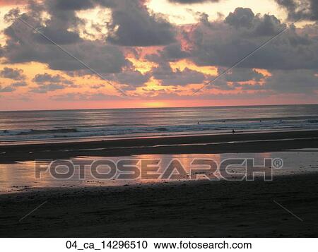 Beach, Waves, Sunset, Sunlight, Sand, PInk, Ocean View Large Photo Image Stock Image - Beach, Waves, Sunset, Sunlight, Sand, PInk, Ocean. Fotosearch