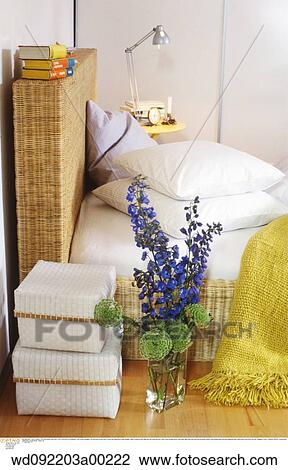 Stock Image - book, light and airy, vertical image, storage ideas, modern style, lifestyles, interiors. Fotosearch