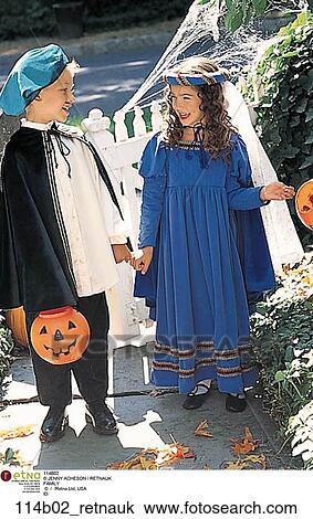 Boy, Girl, Costume, Halloween, Fall, Autumn View Large Photo Image Stock Image - Boy, Girl, Costume, Halloween, Fall, Autumn. Fotosearch